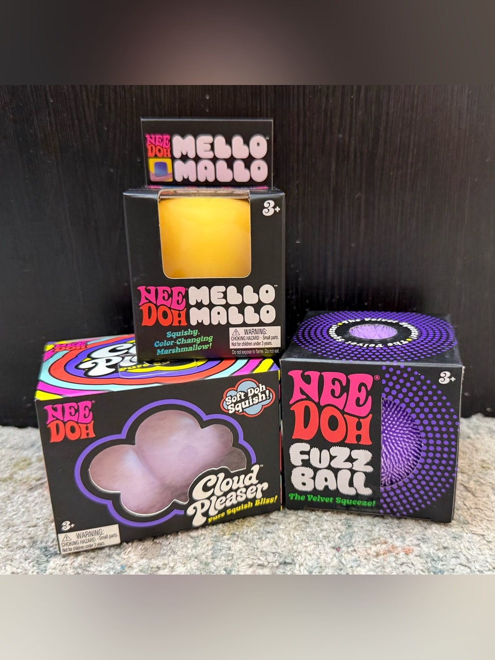 NeeDoh Bundle Mello Mallo, Cloud Pleaser & Fuzz ball.